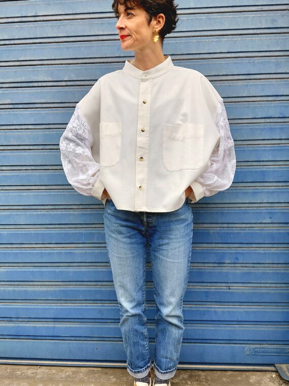 Sur-chemise écrue - manches dentelles
