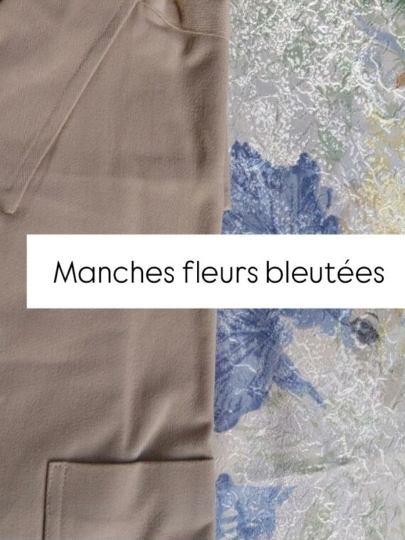 Sur-chemise - fleurs bleutées tissus jacquard